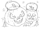Coloring page pumpkins