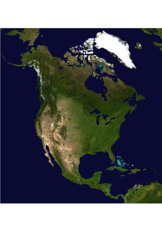satelite image North America