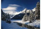 Photos snow landscape in the mountains