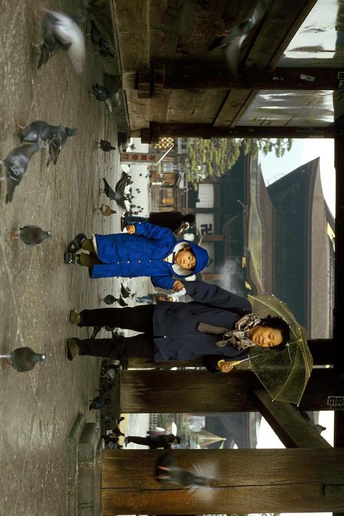 woman and girl at temple